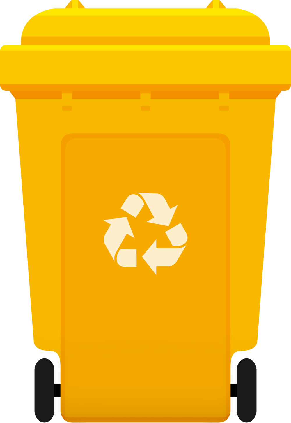 Yellow Recycle Bin Illustration